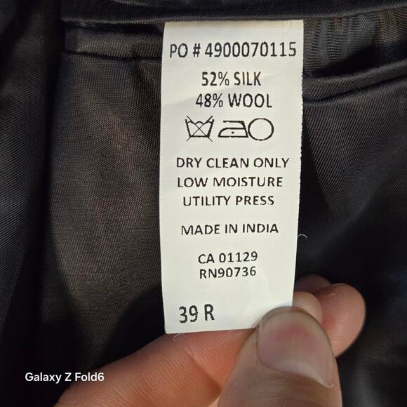 Calvin Klein Macys men's store plaid blazer sport coat jacket size 39R - Picture 5 of 8